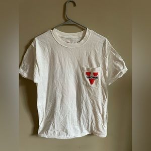 UVA virginia white front pocket tshirt